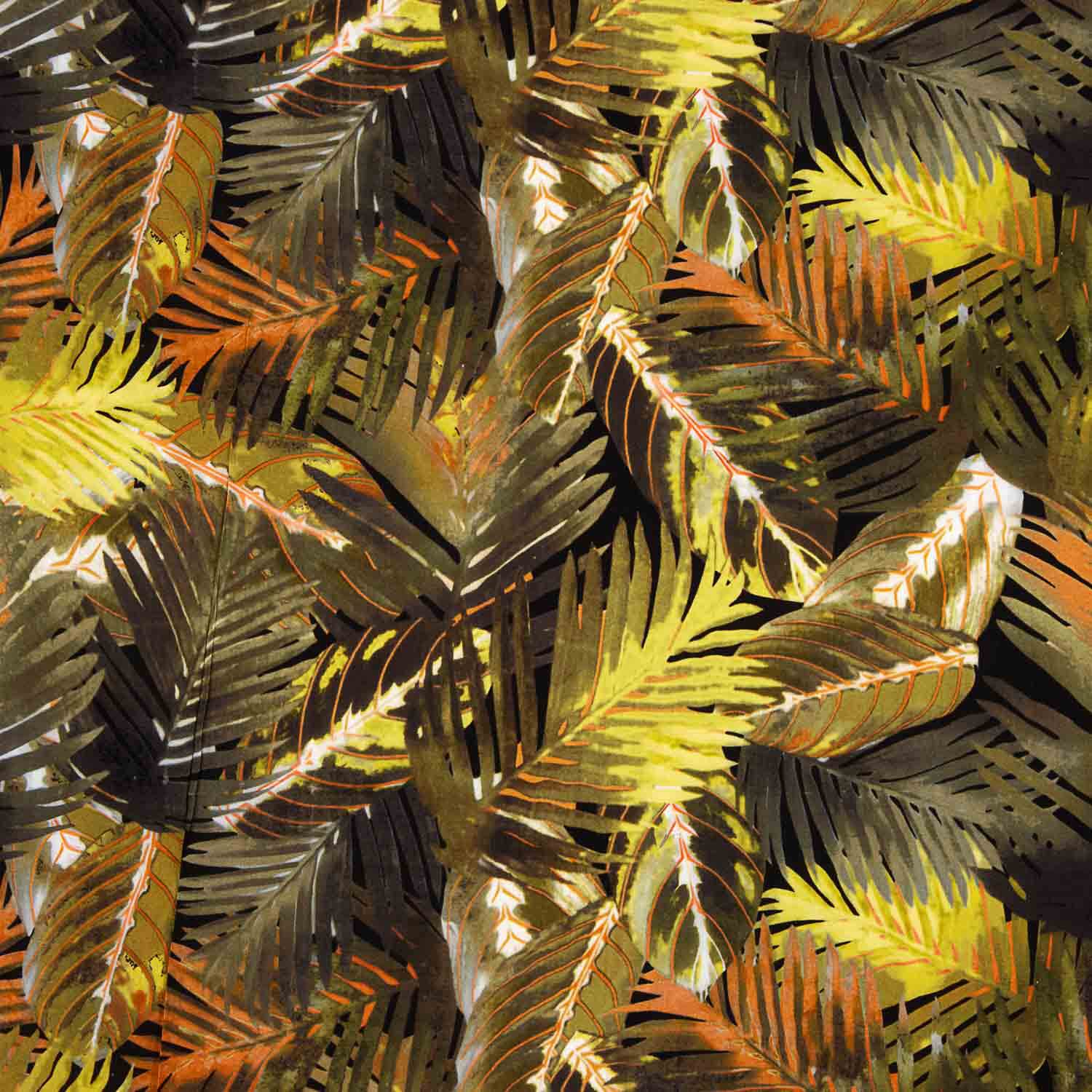 Ochre Palm Print Viscose - Ribes y Casals