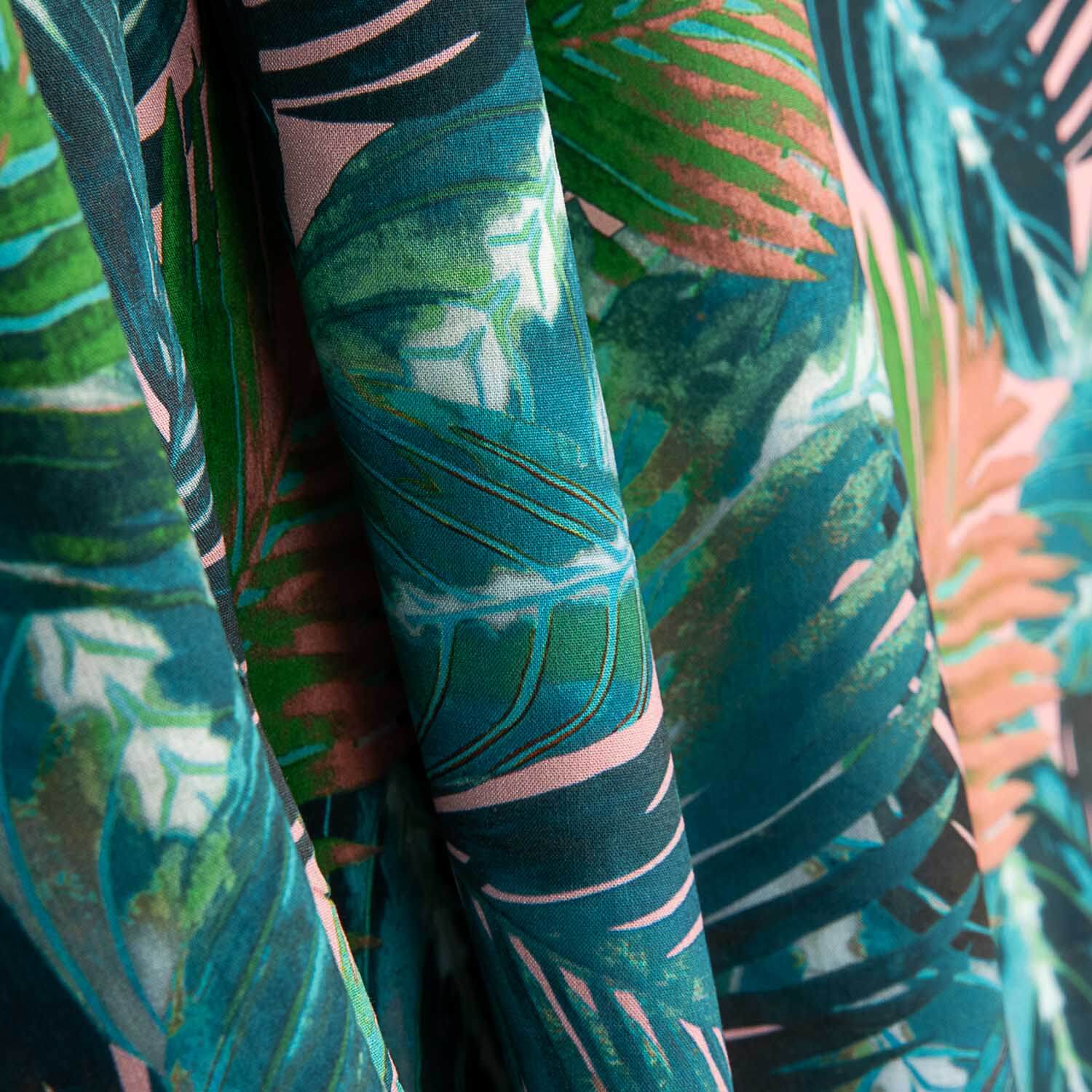 Viscose Green Palm Print - Ribes y Casals