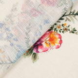 Rustic Ivory Floral Print Remnant - Various sizes x 150 cm wide - Ribes y Casals