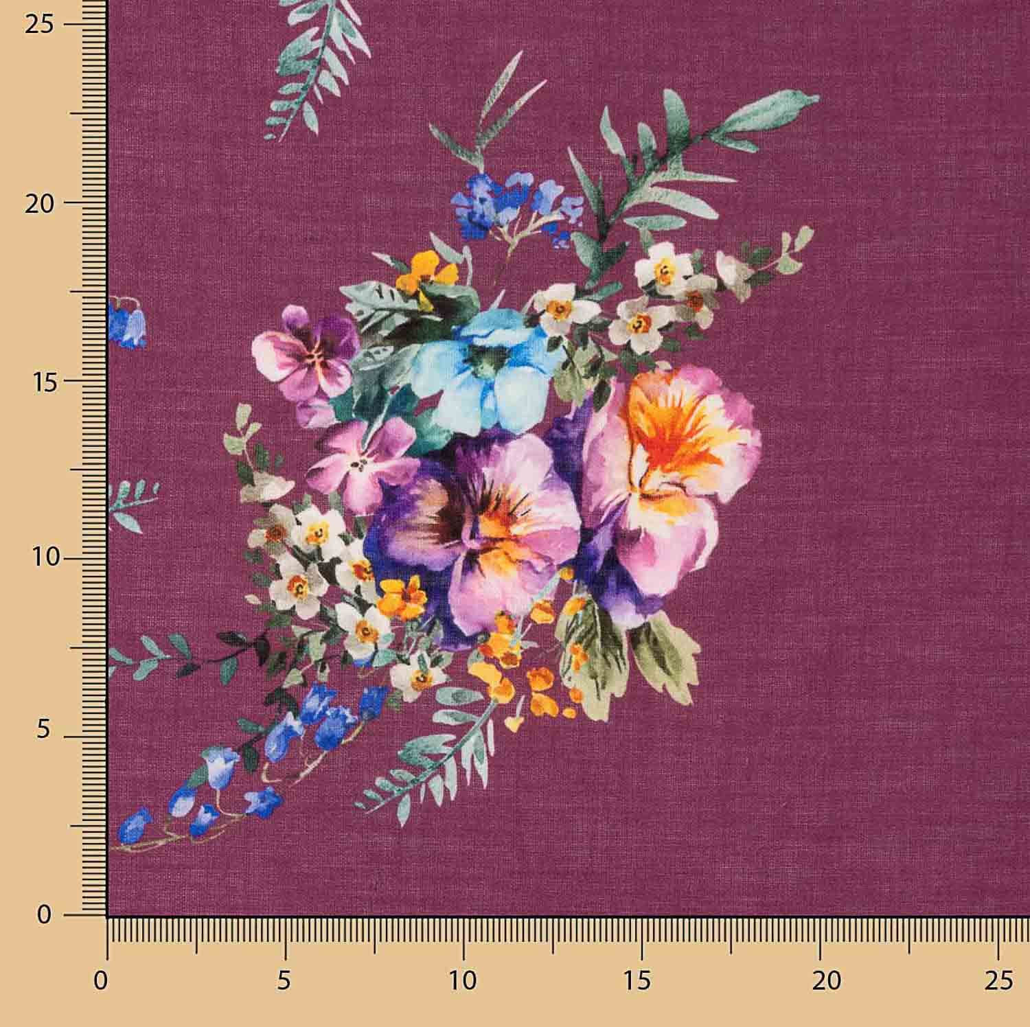 Rustic Bordeaux Floral Print - Ribes y Casals