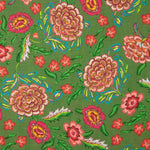 Manila Rustic Print Fabric in Olive Green - Ribes y Casals