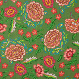 Manila Rustic Print Fabric in Olive Green - Ribes y Casals