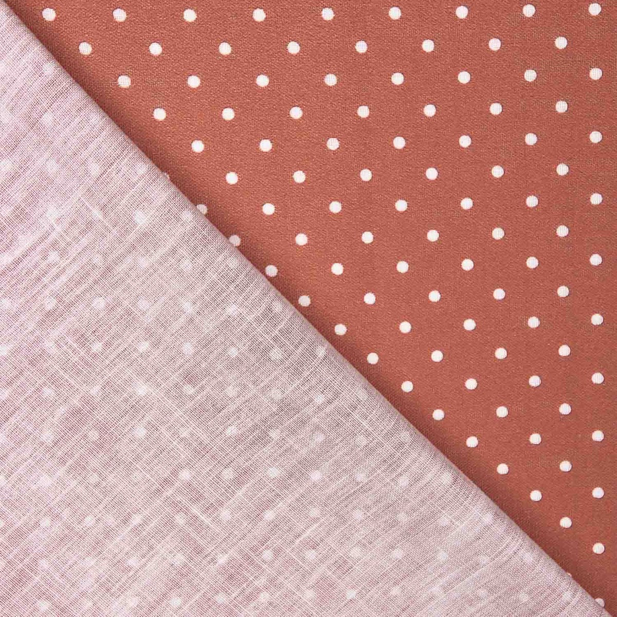 3mm Polka Dot Rustic Print Fabric in Burnt Orange - Ribes y Casals