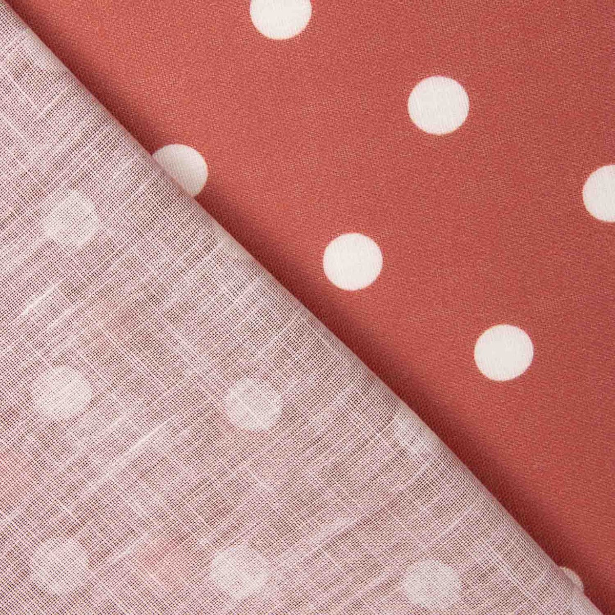 7mm Polka Dot Rustic Print Fabric in Burnt Orange - Ribes y Casals