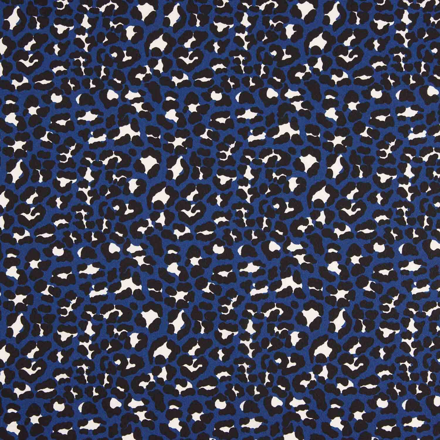 Blue Animal Print Crepe - Ribes y Casals