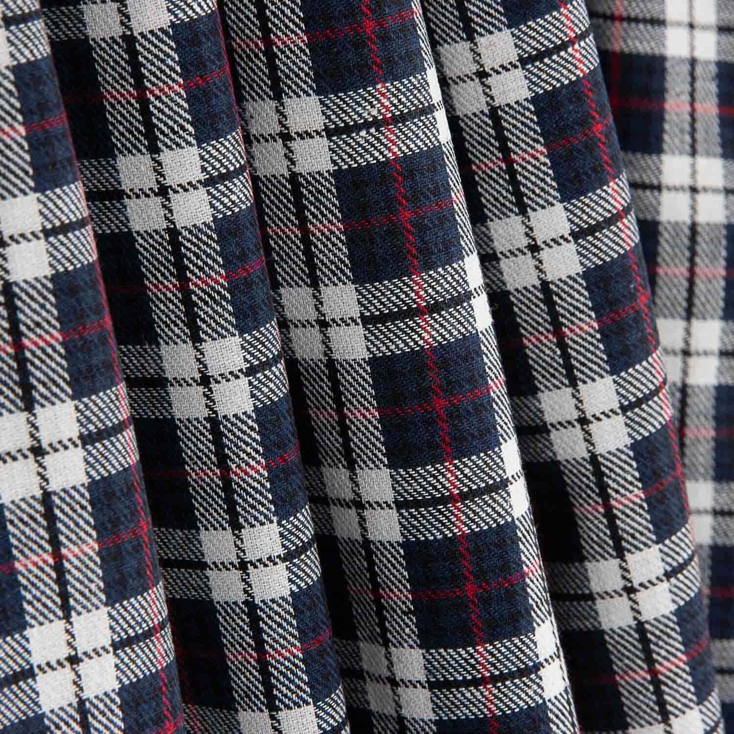 Viyela Aberdeen Navy-Burgundy Check - Ribes y Casals