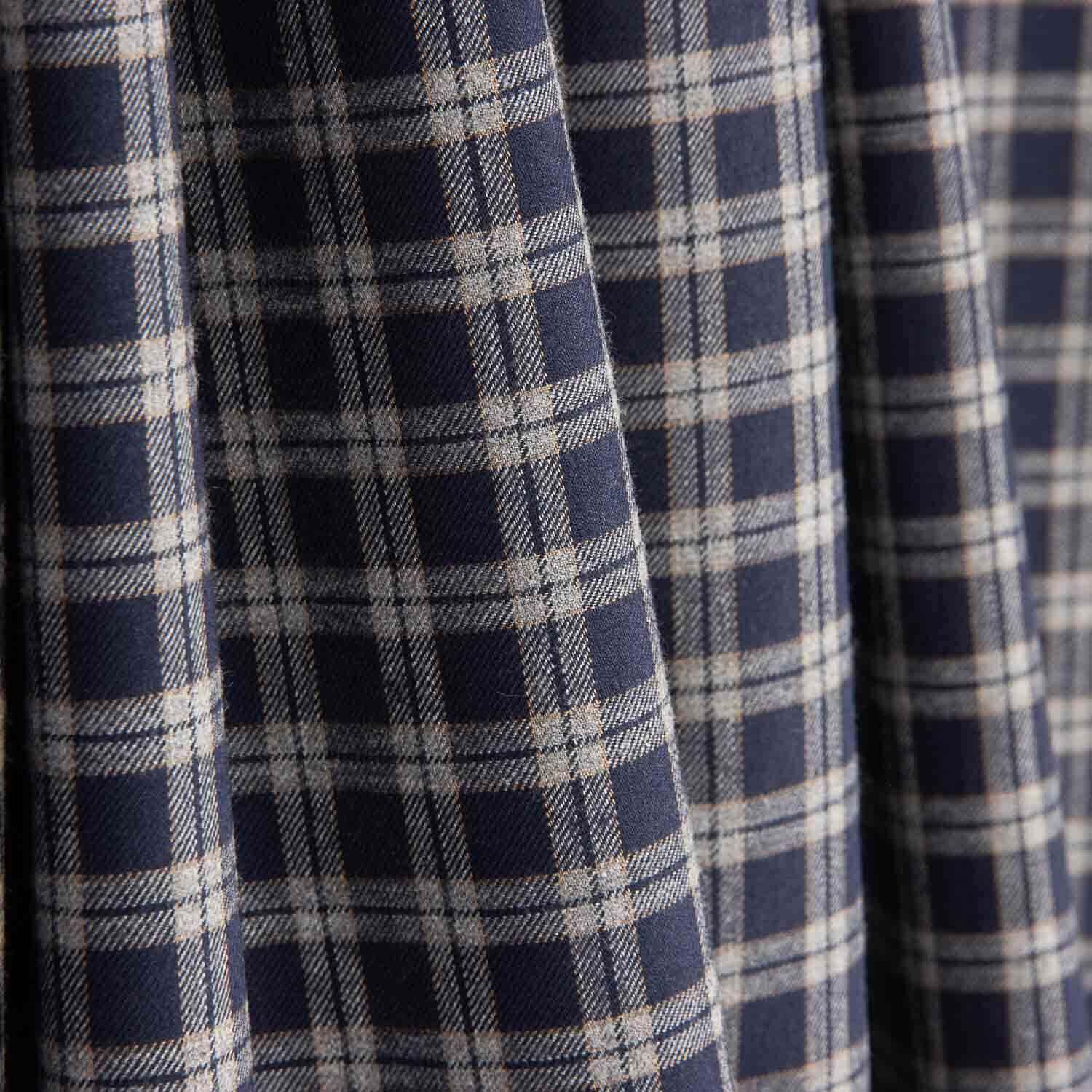 Boston Navy-Grey Checked Viyela - Ribes y Casals