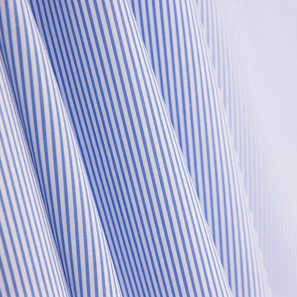 Retal Camisería Algodón Mini Rayitas Azules 140x140 cm - Ribes y Casals