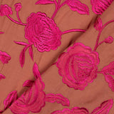 Retal Mantón Bordado Fucsia Tencel Coral 45x140 cm - Ribes y Casals