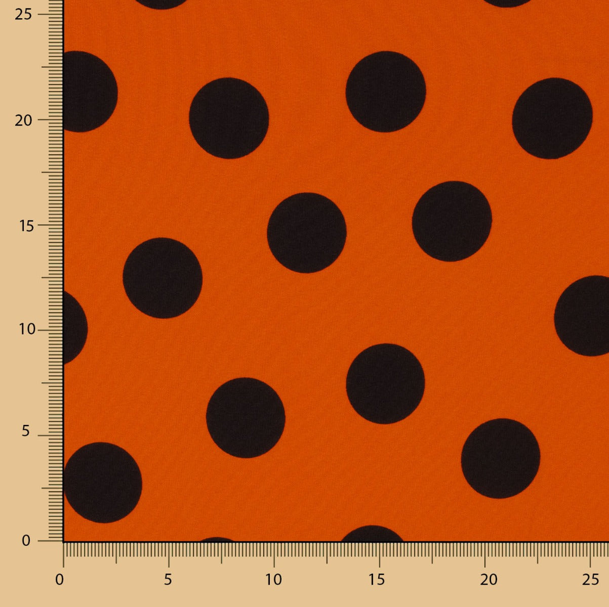 Crepe Polyester Great Drape Polka Dots 33mm Orange - Ribes y Casals