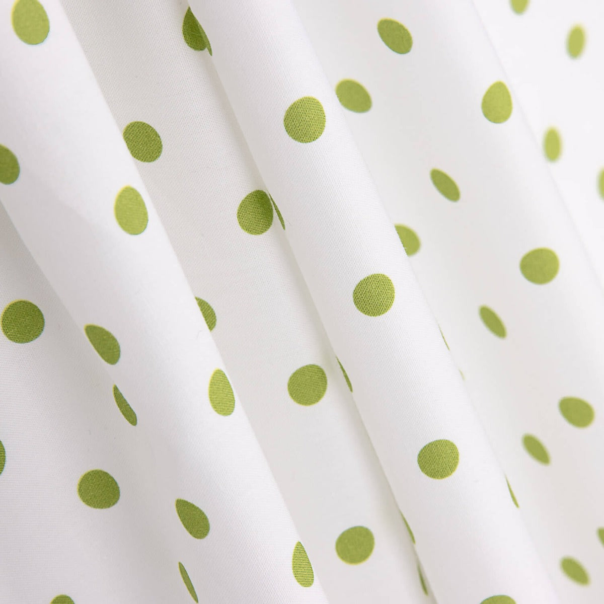 Poplin Flamenca Polka Dots 7mm White/Lime - Ribes y Casals