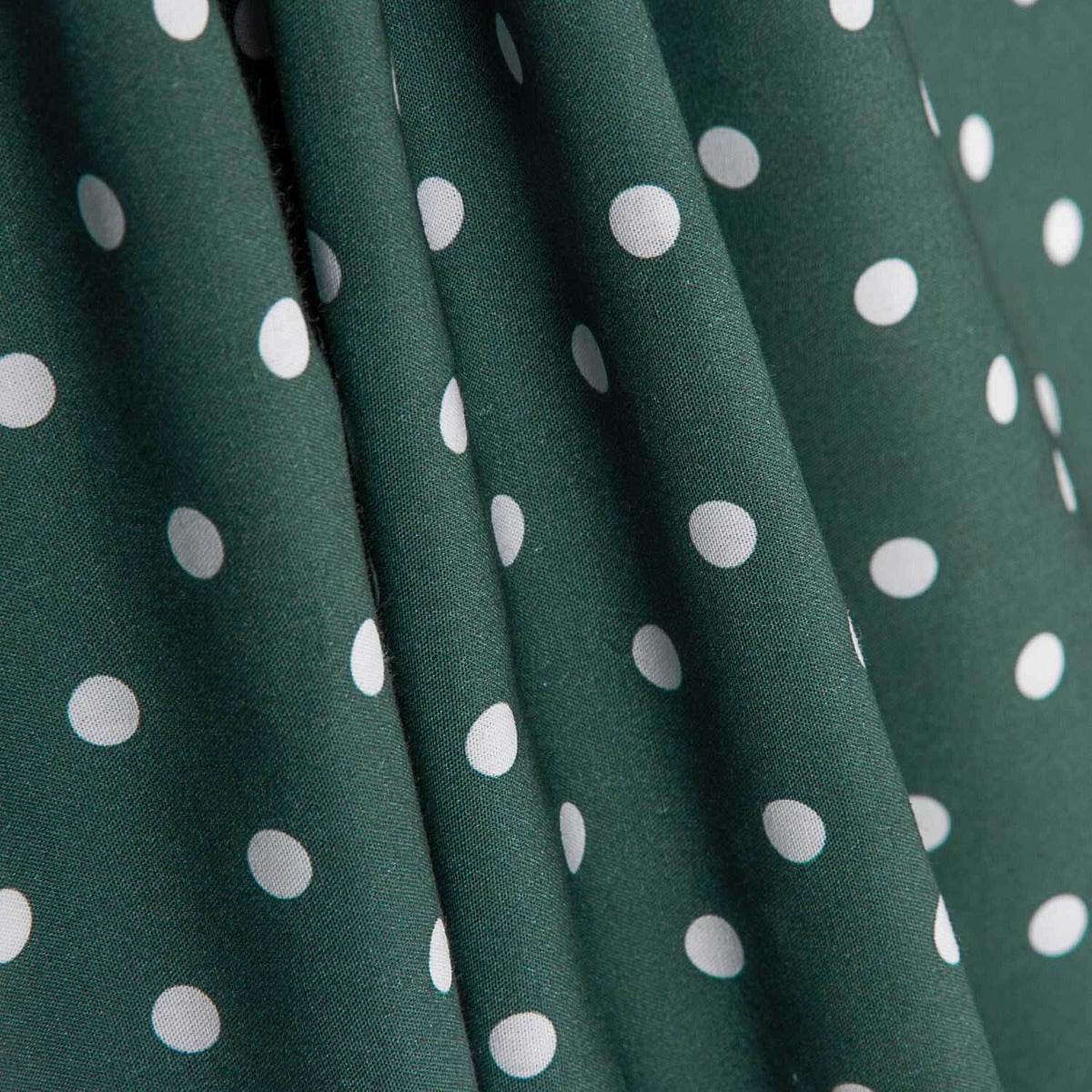Poplin Flamenca Polka Dots 7mm Dark Green/White - Ribes y Casals