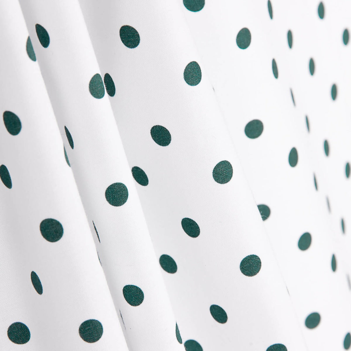 Poplin Flamenca Polka Dots 7mm White/Dark Green - Ribes y Casals