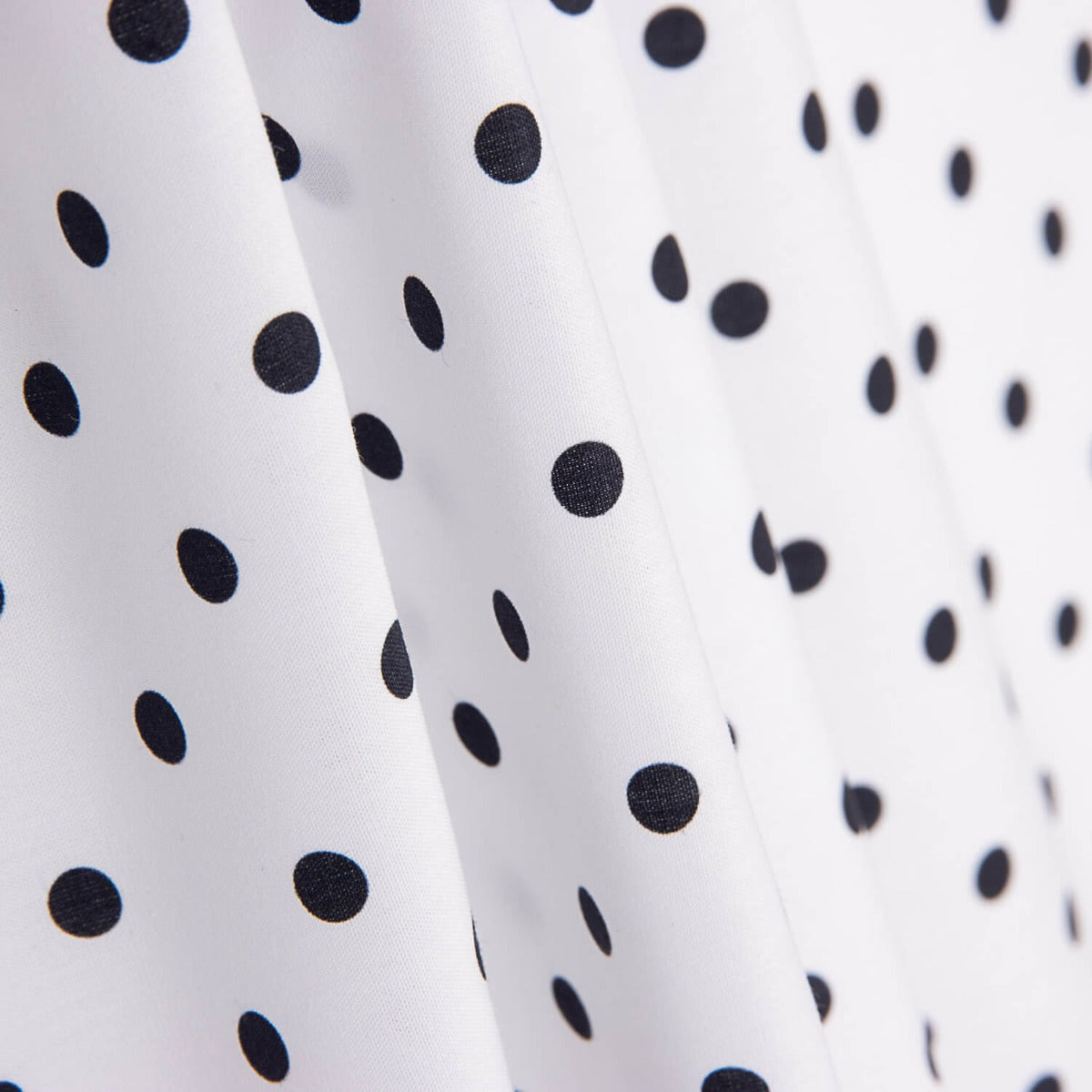 Poplin Flamenca Polka Dots 7mm White/Black - Ribes y Casals