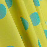 Poplin Flamenca Polka Dots 3cm Yellow/Turquoise - Ribes y Casals