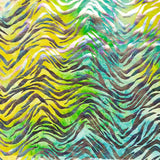 Holographic Zebra Print Lycra Velour Fabric Lime Green - Ribes y Casals