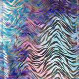 Holographic Zebra Print Lycra Velour Fabric Lilac Tones - Ribes y Casals