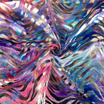 Holographic Zebra Print Lycra Velour Fabric Lilac Tones - Ribes y Casals