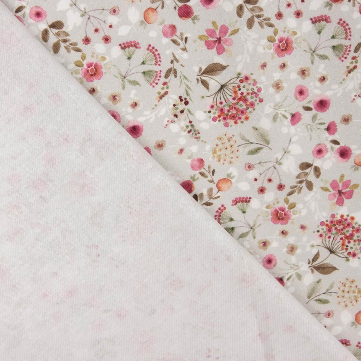 Grey “Dream Flowers” Cotton Viyella - Ribes y Casals