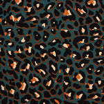 Leopard-print viscose, petrol blue - Ribes y Casals