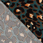 Leopard-print viscose, petrol blue - Ribes y Casals