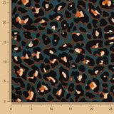 Leopard-print viscose, petrol blue - Ribes y Casals