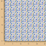 Retal Percal Algodón Pétalos Azul-Verde 130x148 cm - Ribes y Casals