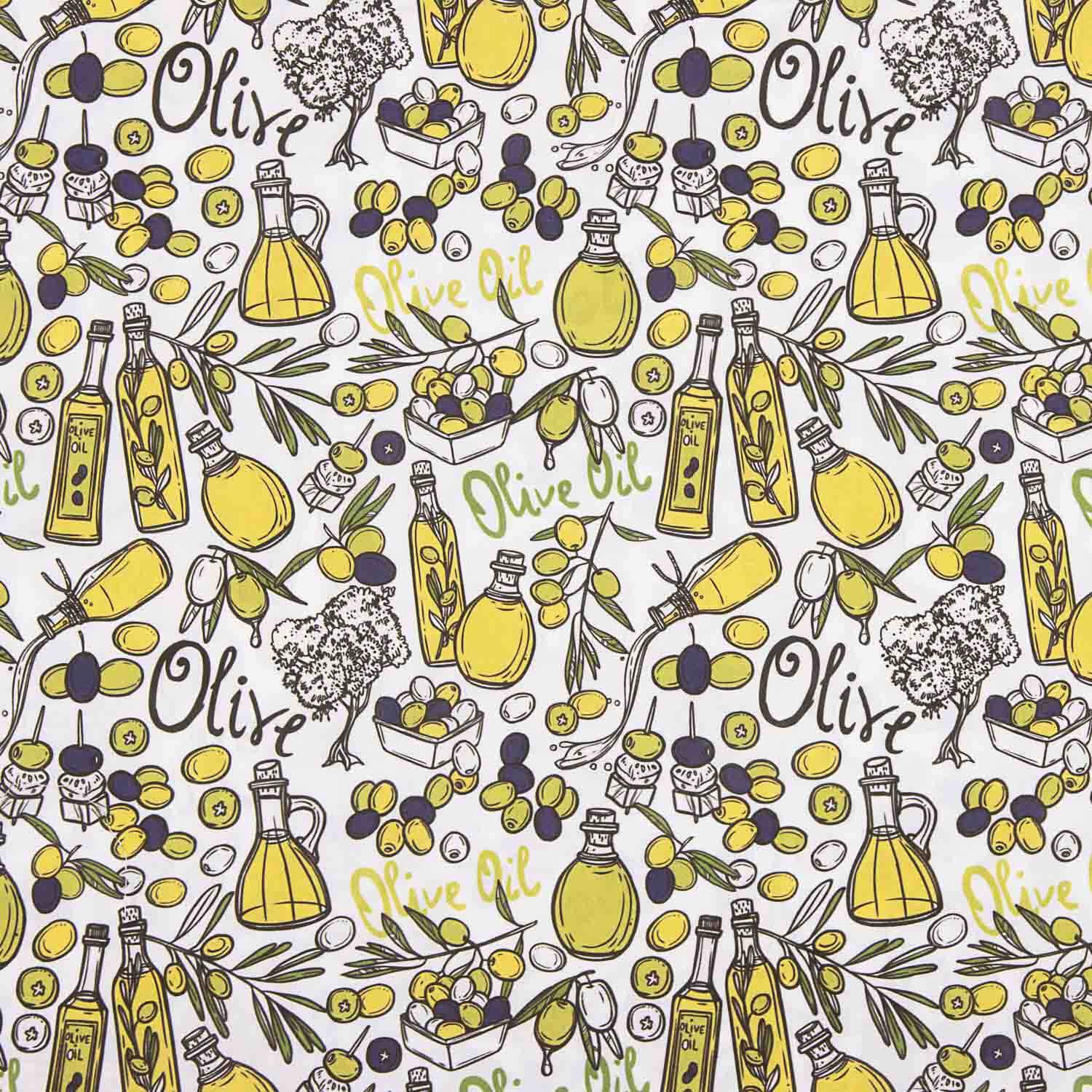 Cotton Poplin Printed Oil Bottles - Ribes y Casals