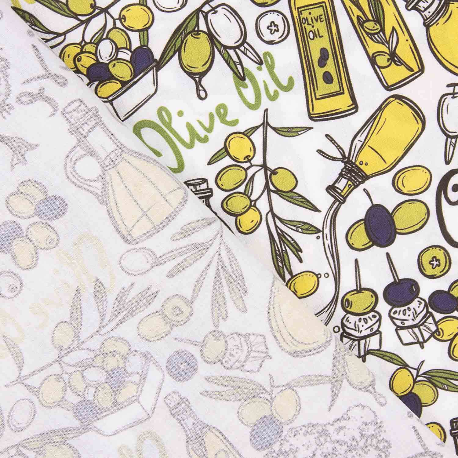 Cotton Poplin Printed Oil Bottles - Ribes y Casals