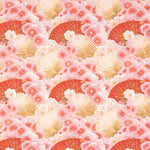 Cotton Poplin with Pink Floral Fan Print - Ribes y Casals