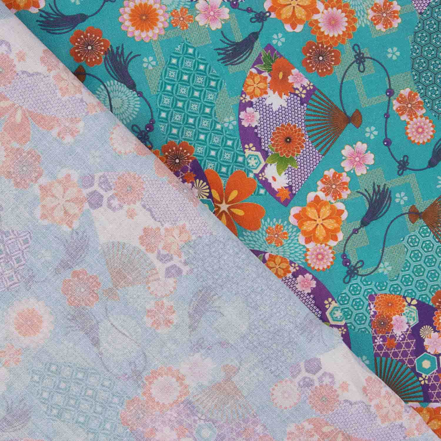 Cotton Poplin with Fan Print - Ribes y Casals