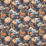 Cotton Poplin with Oriental Dragon and Floral Print - Ribes y Casals