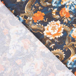 Cotton Poplin with Oriental Dragon and Floral Print - Ribes y Casals