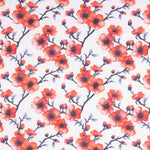 Coral Sakura Branches Cotton Poplin - Ribes y Casals