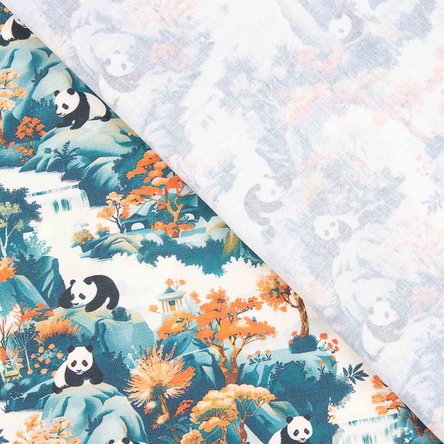 Panda Print Cotton Poplin - Ribes y Casals