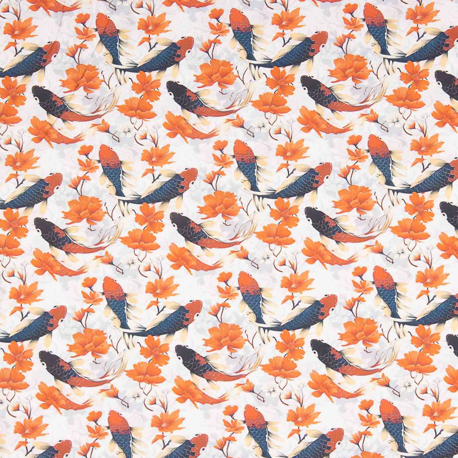 Cotton Poplin with Koi Fish Print - Ribes y Casals