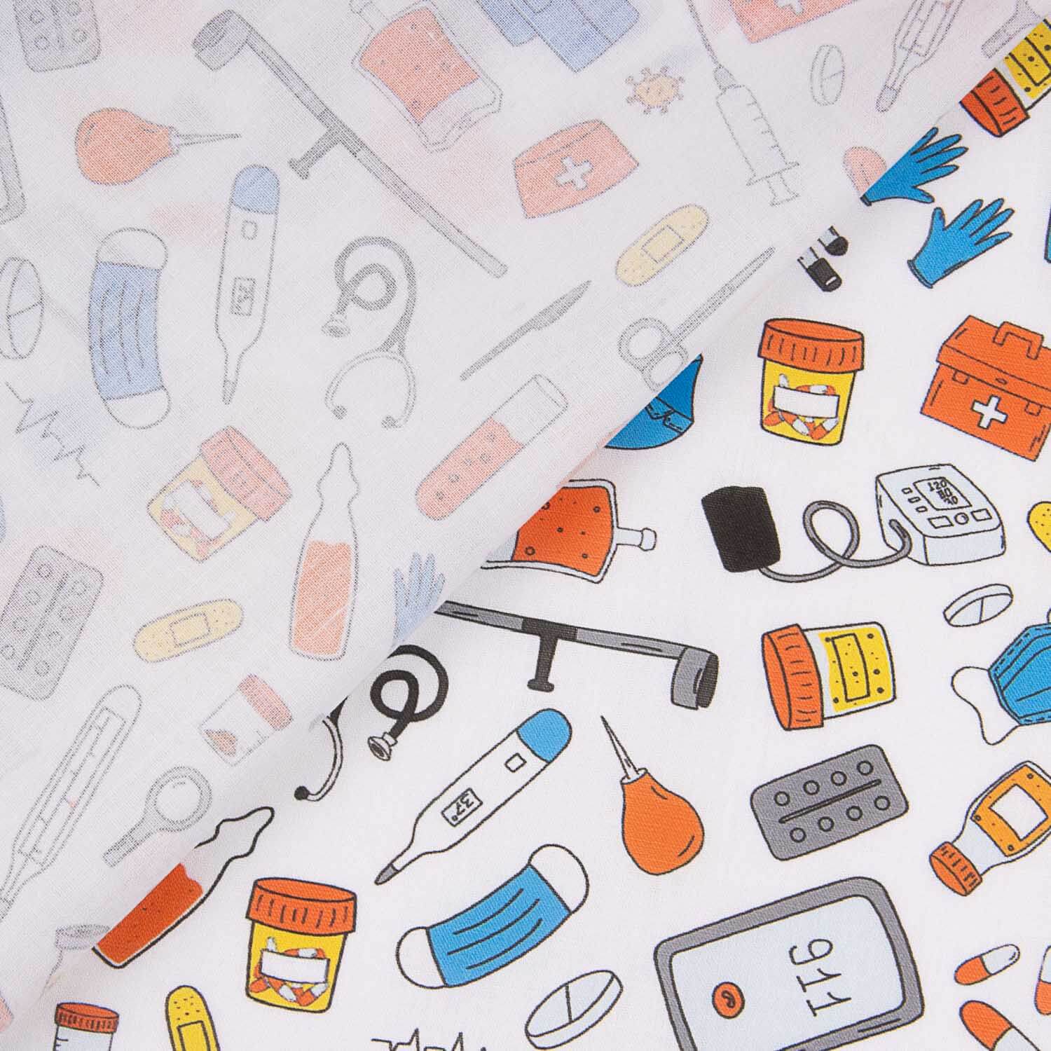 Printed Cotton Poplin Medical Utensils - Ribes y Casals