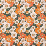 Orange Retro Floral Cotton Poplin - Ribes y Casals