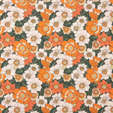 Orange Retro Floral Cotton Poplin - Ribes y Casals