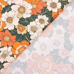 Orange Retro Floral Cotton Poplin - Ribes y Casals