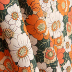 Orange Retro Floral Cotton Poplin - Ribes y Casals
