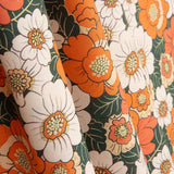 Orange Retro Floral Cotton Poplin - Ribes y Casals