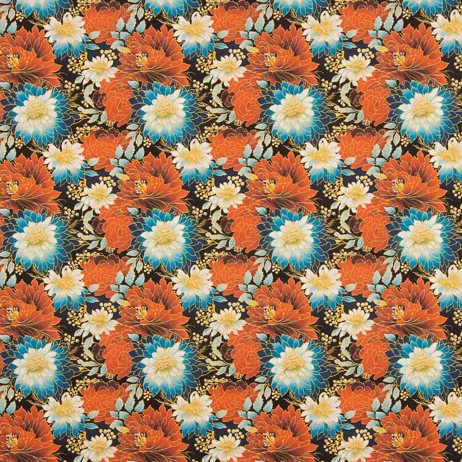 Oriental Floral Print Cotton Poplin - Ribes y Casals