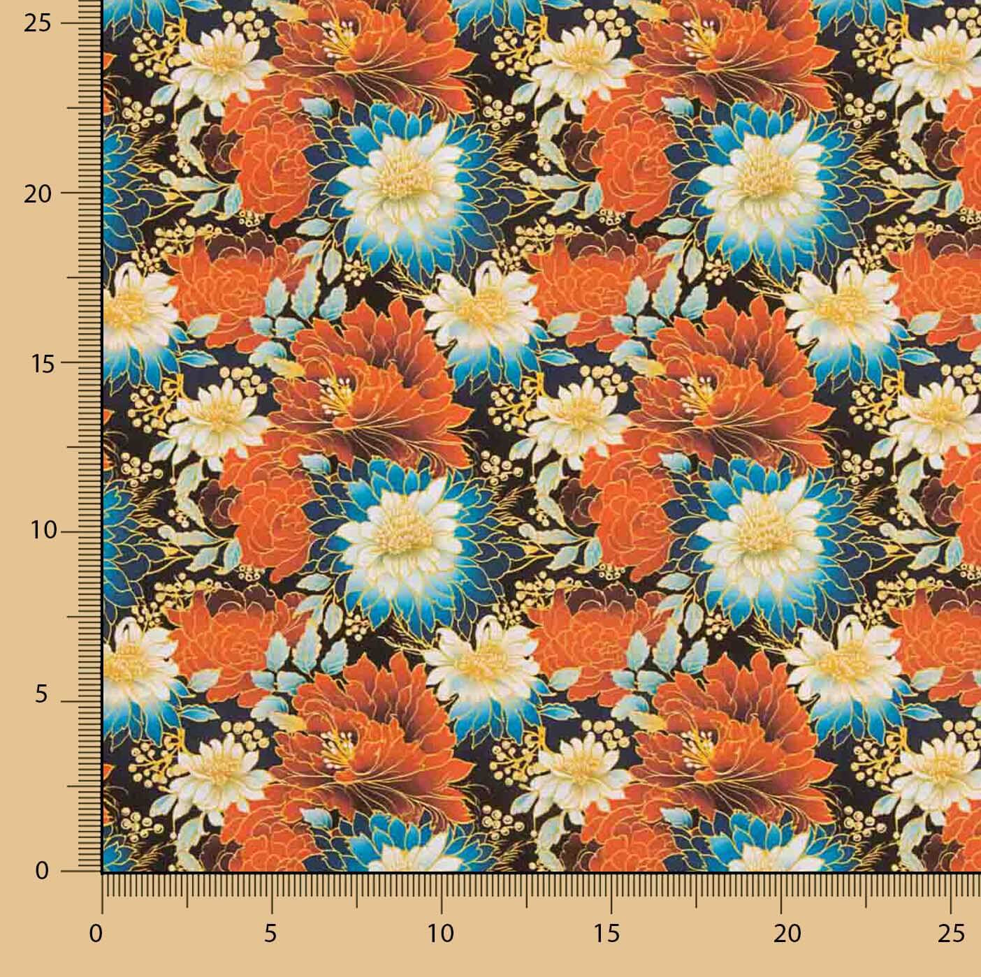Oriental Floral Print Cotton Poplin - Ribes y Casals