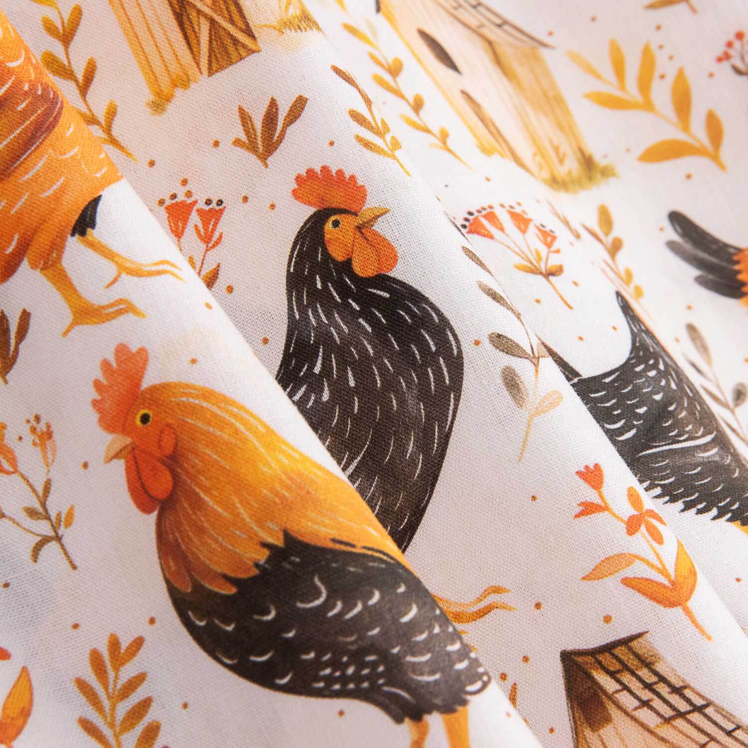 Printed Cotton Poplin Chickens - Ribes y Casals
