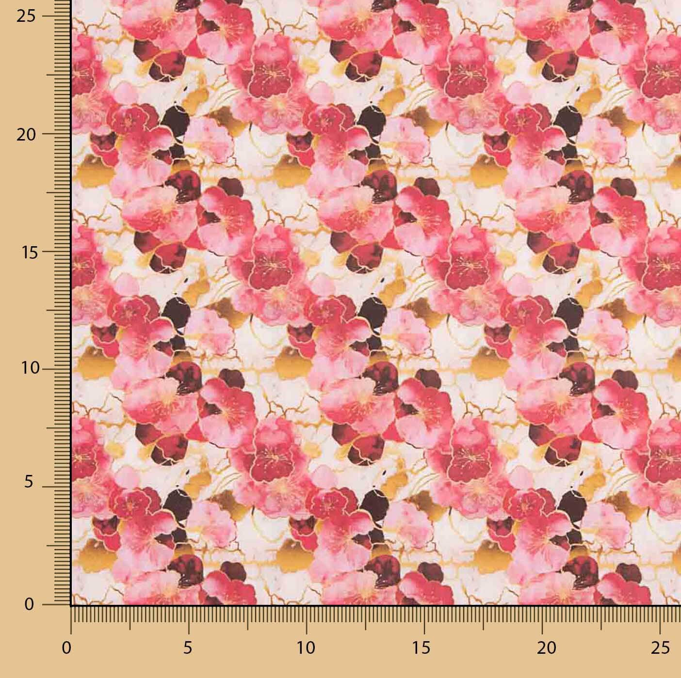 Pink Watercolour Floral Print Cotton Poplin - Ribes y Casals