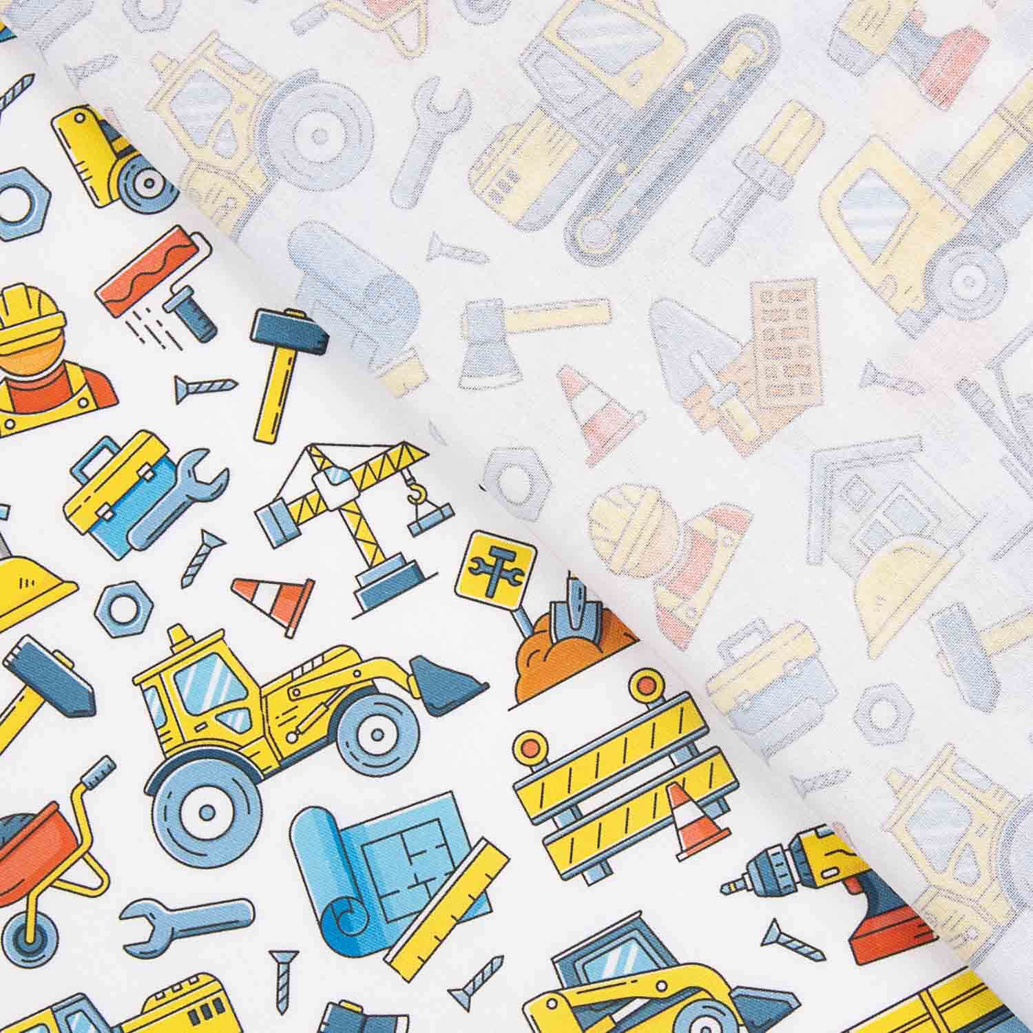 Children’s Construction Print Cotton Poplin - Ribes y Casals