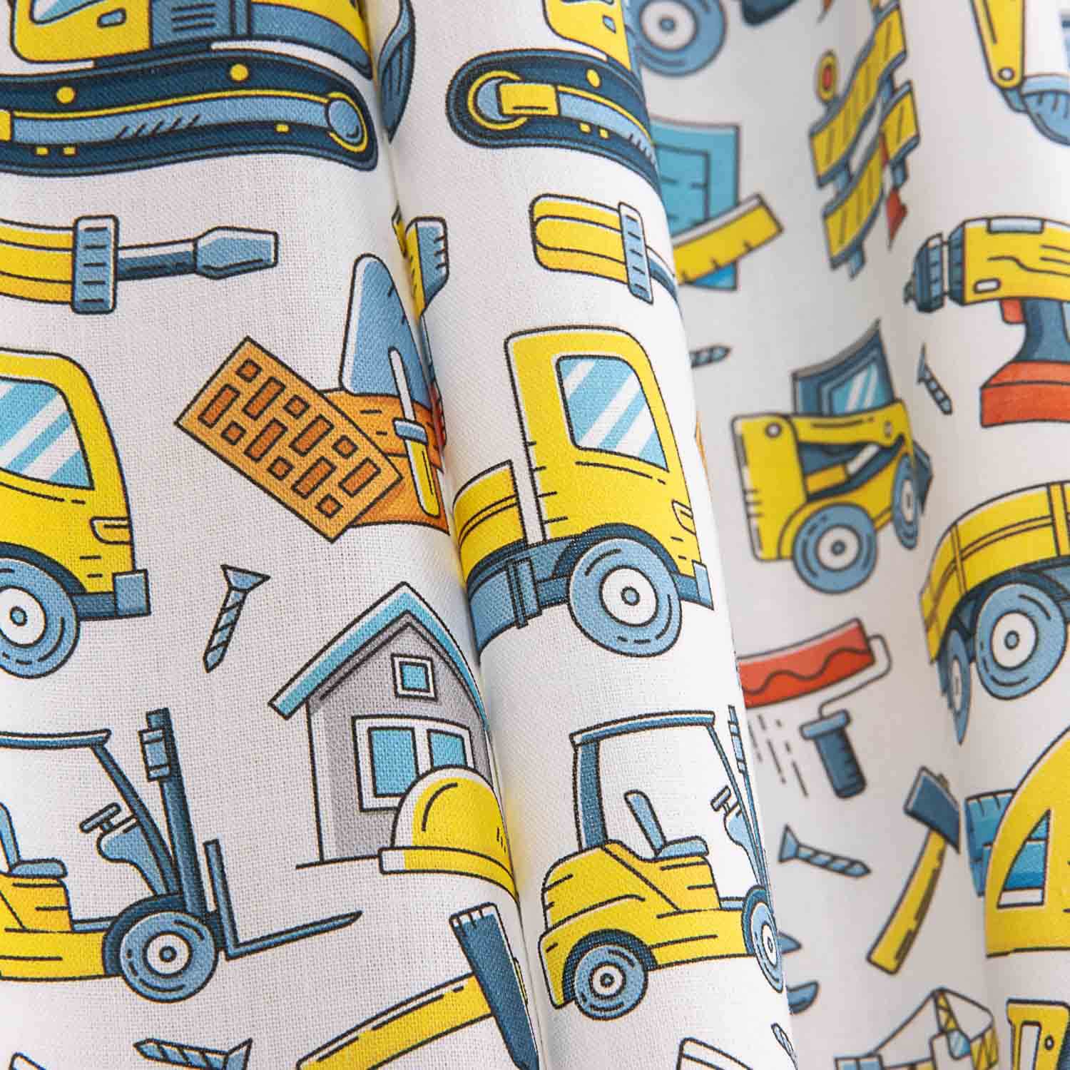 Children’s Construction Print Cotton Poplin - Ribes y Casals