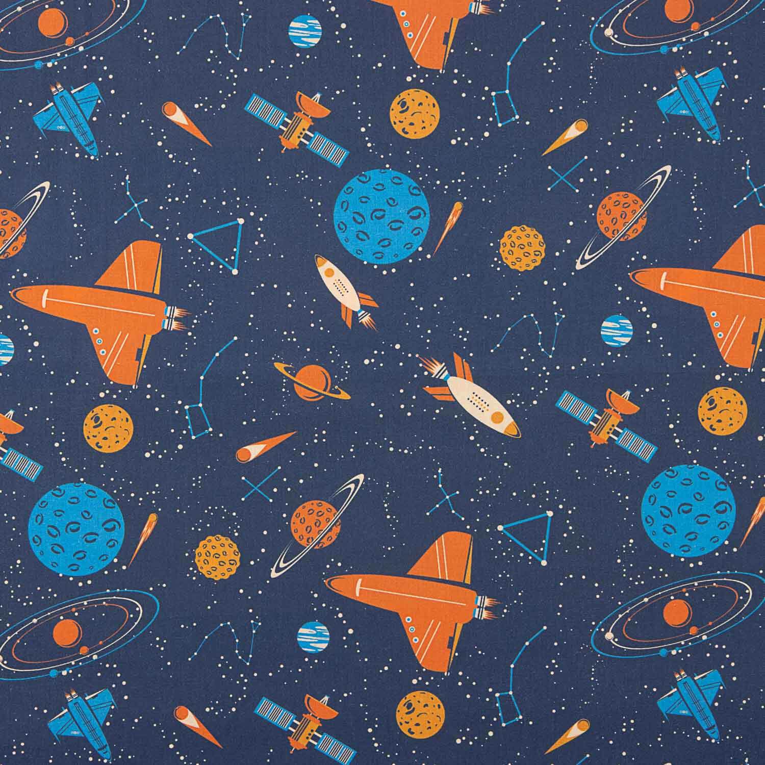 Children’s Space Print Cotton Poplin - Ribes y Casals