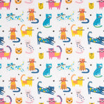 Multicolour Cat Print Cotton Poplin  - Ribes y Casals